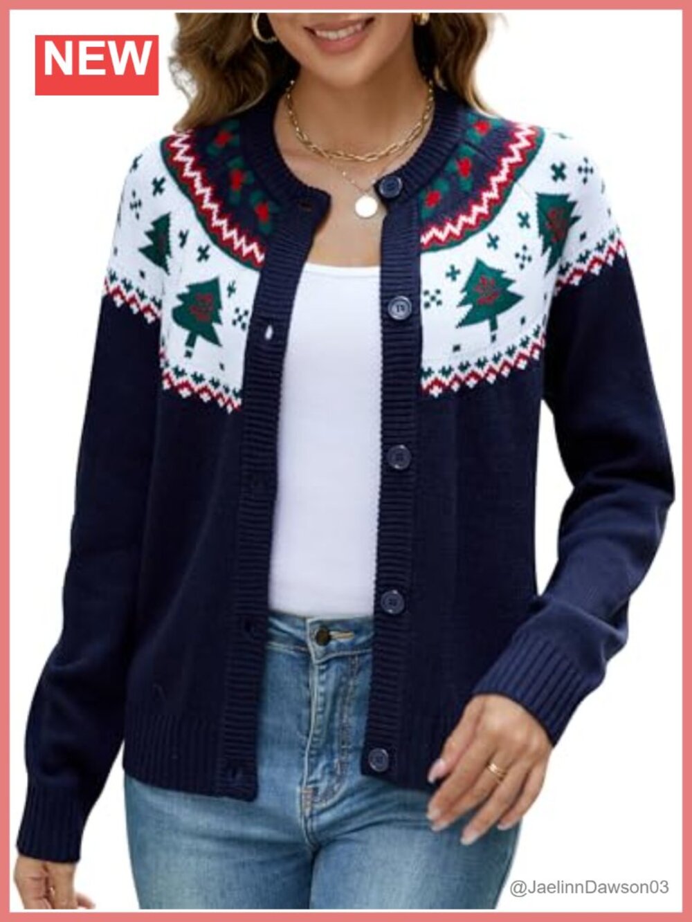 Ugly Christmas Cardigan Sweater Long Sleeve Button Front Holiday Knit
